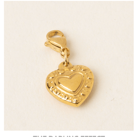 Gold Heart Gold Charm - White Farmhouse Flowers