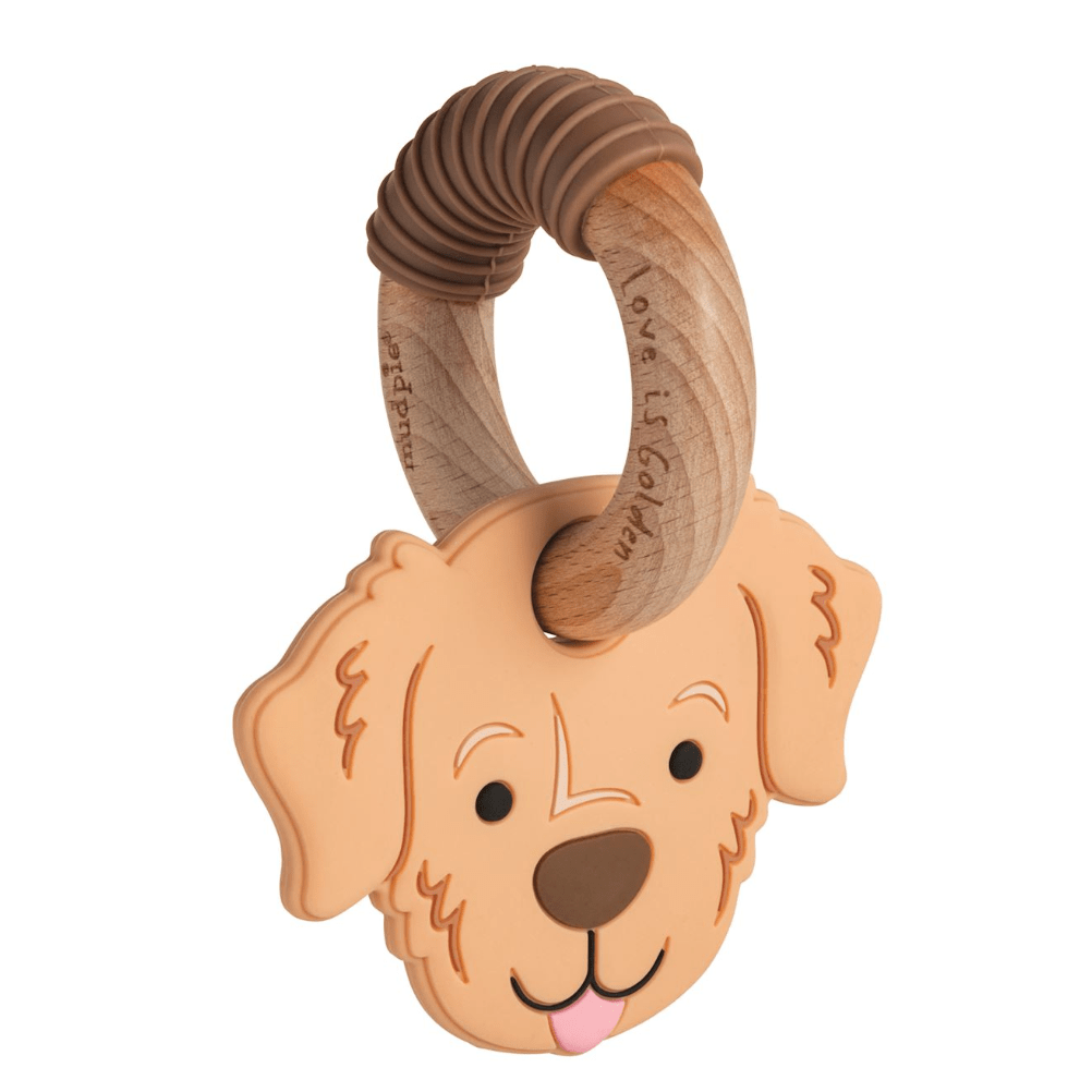 Golden Retriever Teether - White Farmhouse Flowers