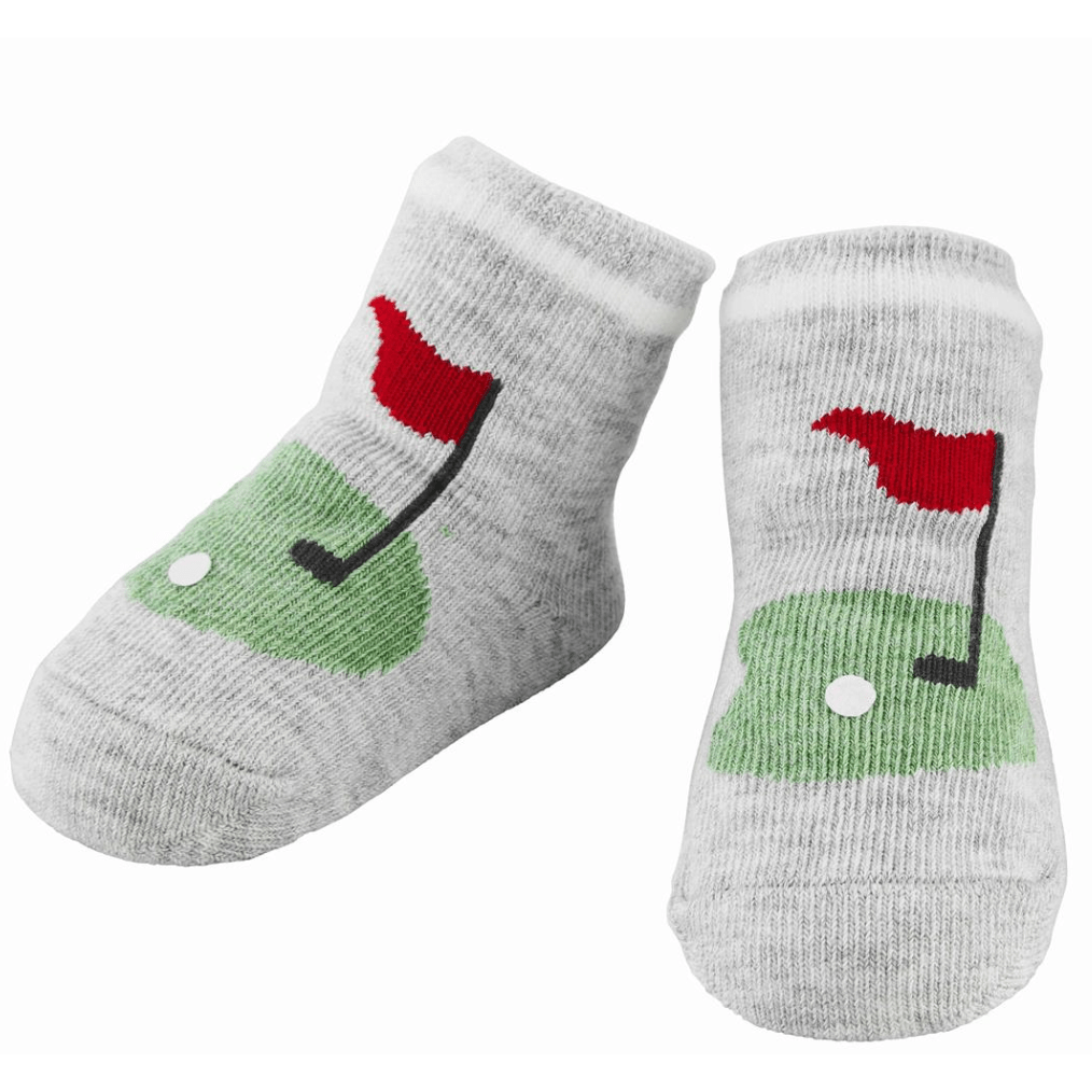 Golf Baby Socks - White Farmhouse Flowers