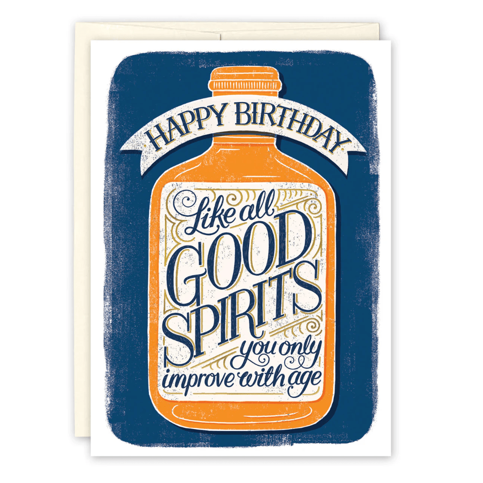 Good Spirits Birthday Card AS110 - White Farmhouse Flowers