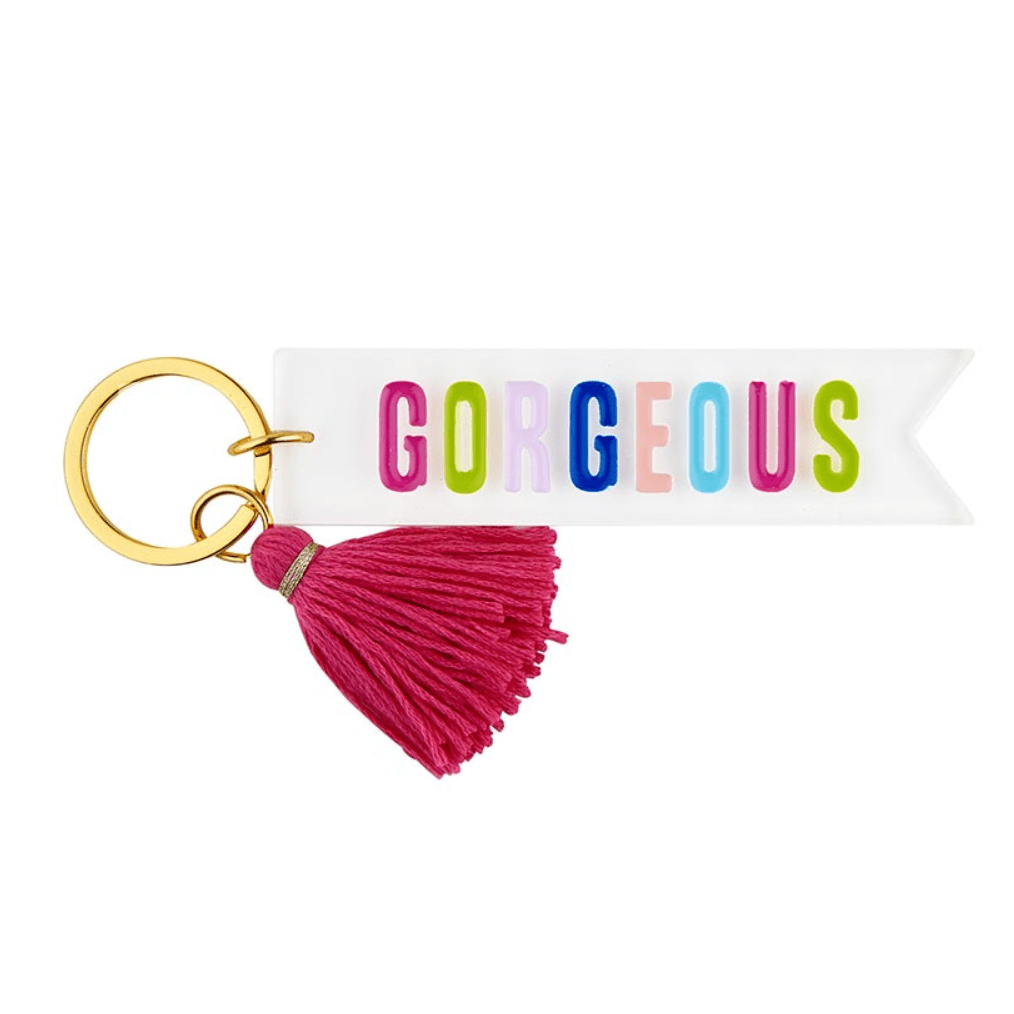 Gorgeous Acrylic Keychain - White Farmhouse Flowers