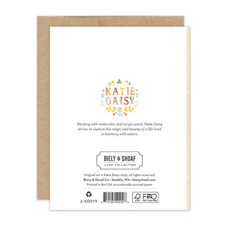 Grateful Hummingbird Luxe Thank You Card 2 - KD019 - White Farmhouse Flowers