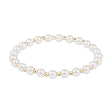 Grateful Pearl 5mm Bracelet - White Farmhouse Flowers