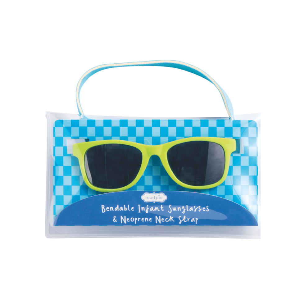 Green Bendable Baby Sunglasses - White Farmhouse Flowers
