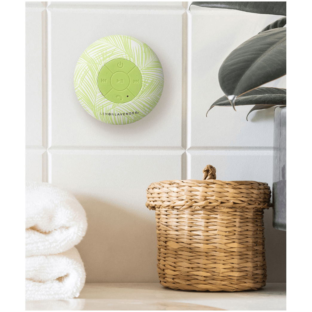 Green Splash Proof Speaker - White Farmhouse Flowers