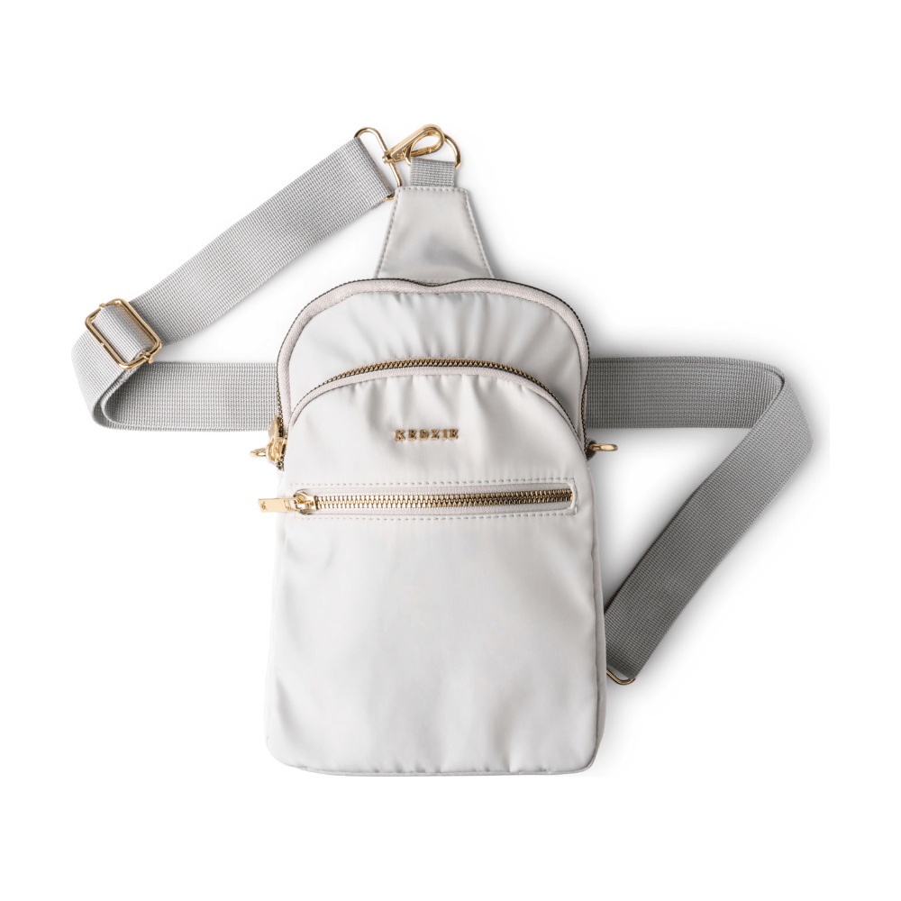 Grey Kedzie Roundtrip Convertible Sling Bag - White Farmhouse Flowers