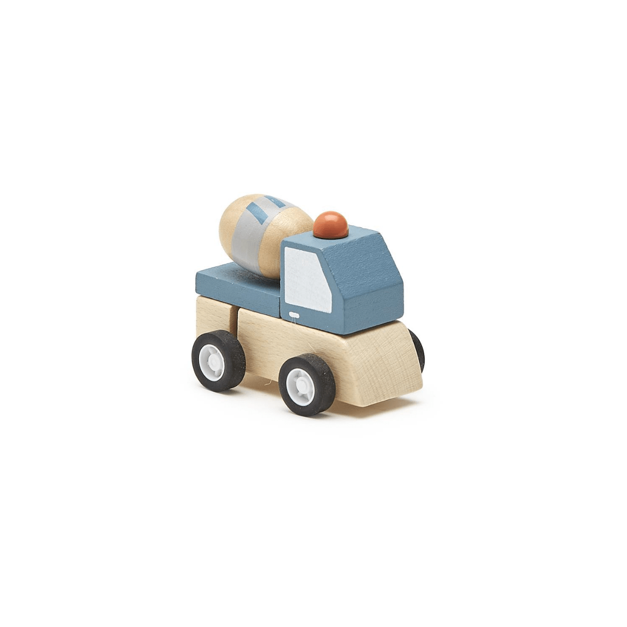 Hand-Crafted Wooden Wind-Up Construction Vehicles - White Farmhouse Flowers