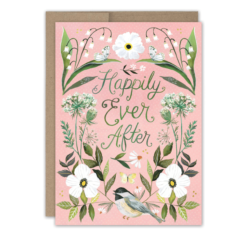Happily Ever After Wedding Card KD018 - White Farmhouse Flowers