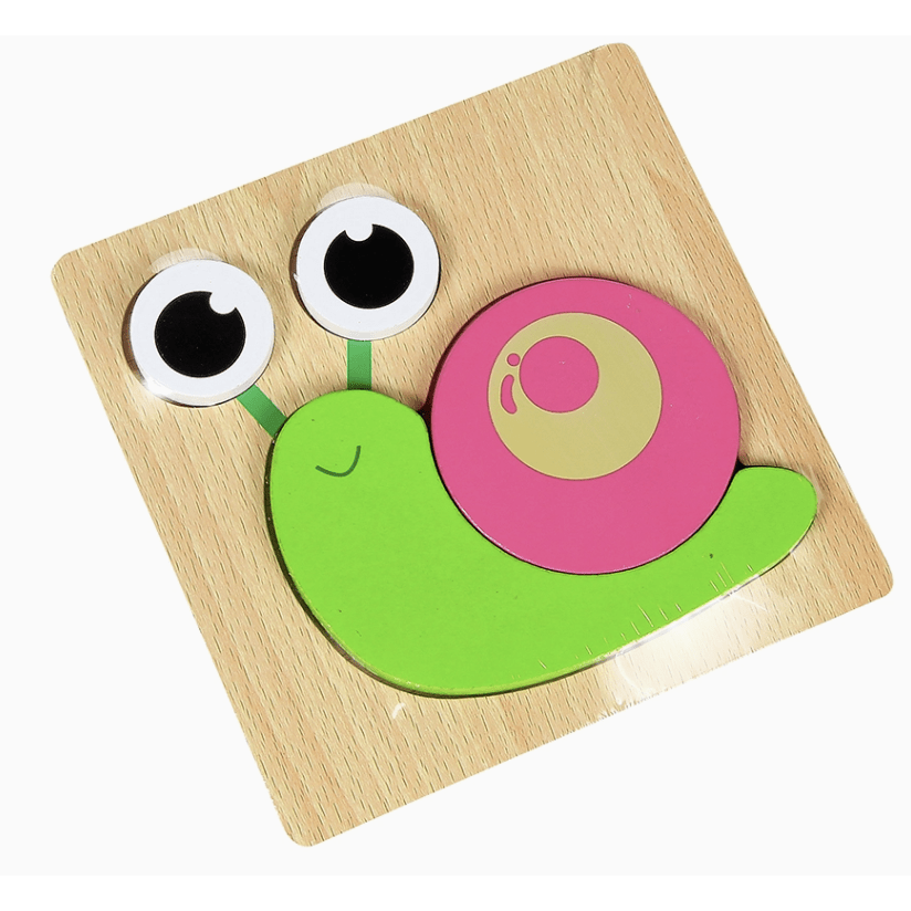 Happy Snail Puzzle for Kids - White Farmhouse Flowers