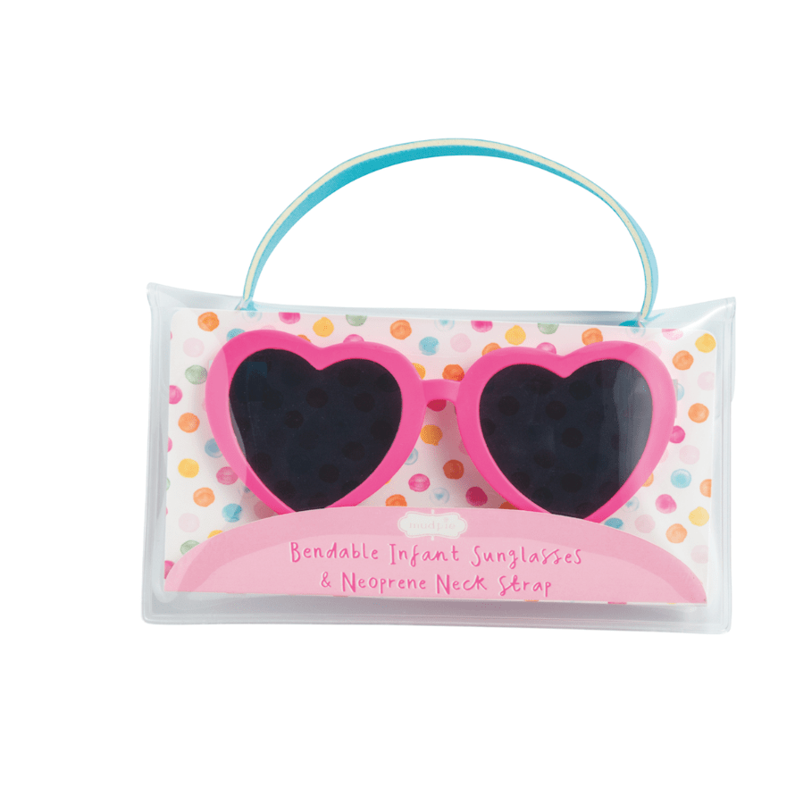 Heart Bendable Baby Sunglasses - White Farmhouse Flowers