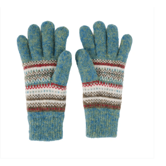 Heirloom Blue Fair Isle Gloves - White Farmhouse Flowers