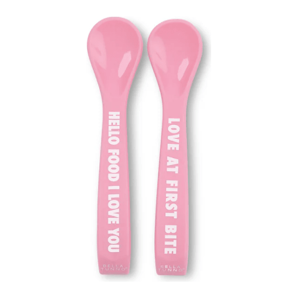 Hello Food I love you/Love at First Bite Spoon Set - White Farmhouse Flowers