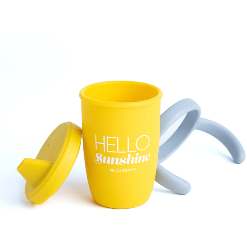 Hello Sunshine Happy Sippy Cup - White Farmhouse Flowers