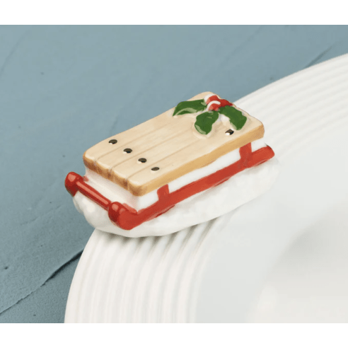 Ho Ho Whoa! Vintage Sled Mini - White Farmhouse Flowers