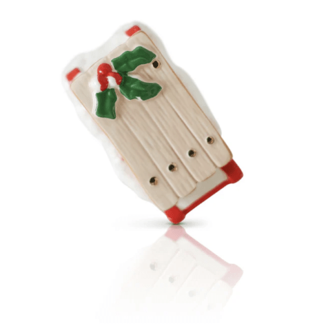 Ho Ho Whoa! Vintage Sled Mini - White Farmhouse Flowers