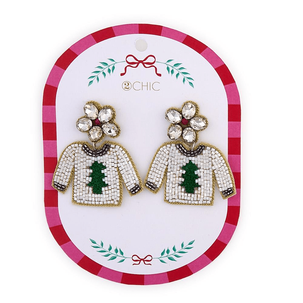 Holiday Earrings - White Farmhouse Flowers