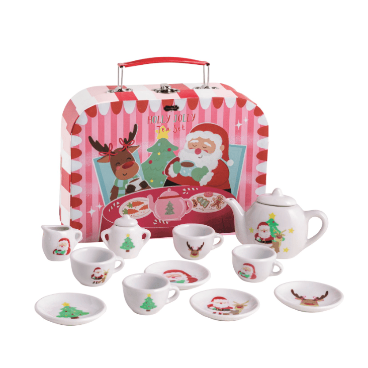 Holly Jolly Tea Set - White Farmhouse Flowers