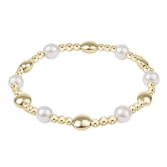Honesty Sincerity Pearl 6mm Bracelet - White Farmhouse Flowers