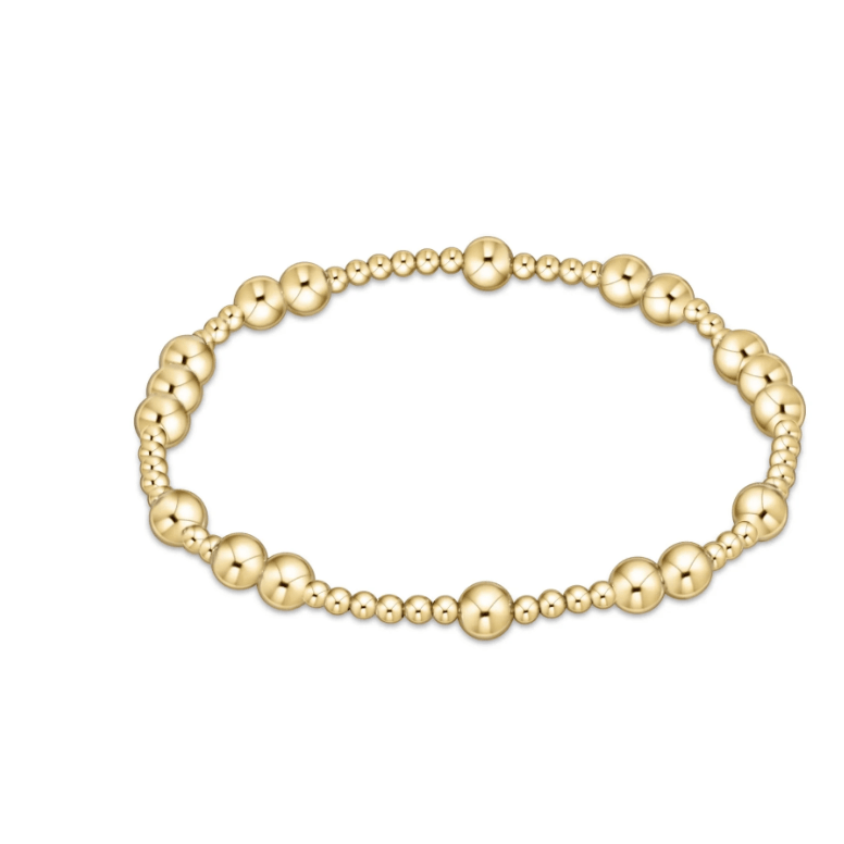 Hope Unwritten 5mm Bead Bracelet - Gold - White Farmhouse Flowers