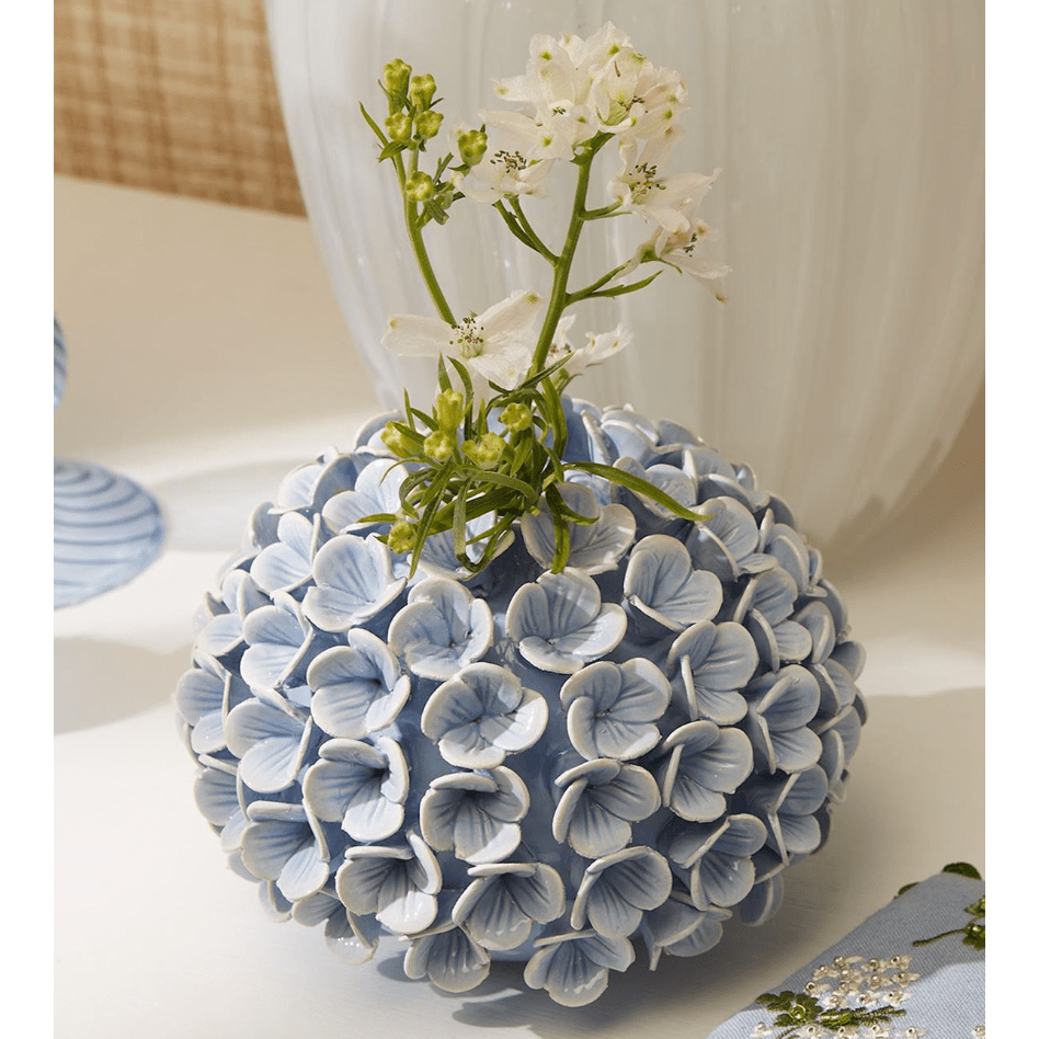 Hydrangea Flower Bud Vase - White Farmhouse Flowers