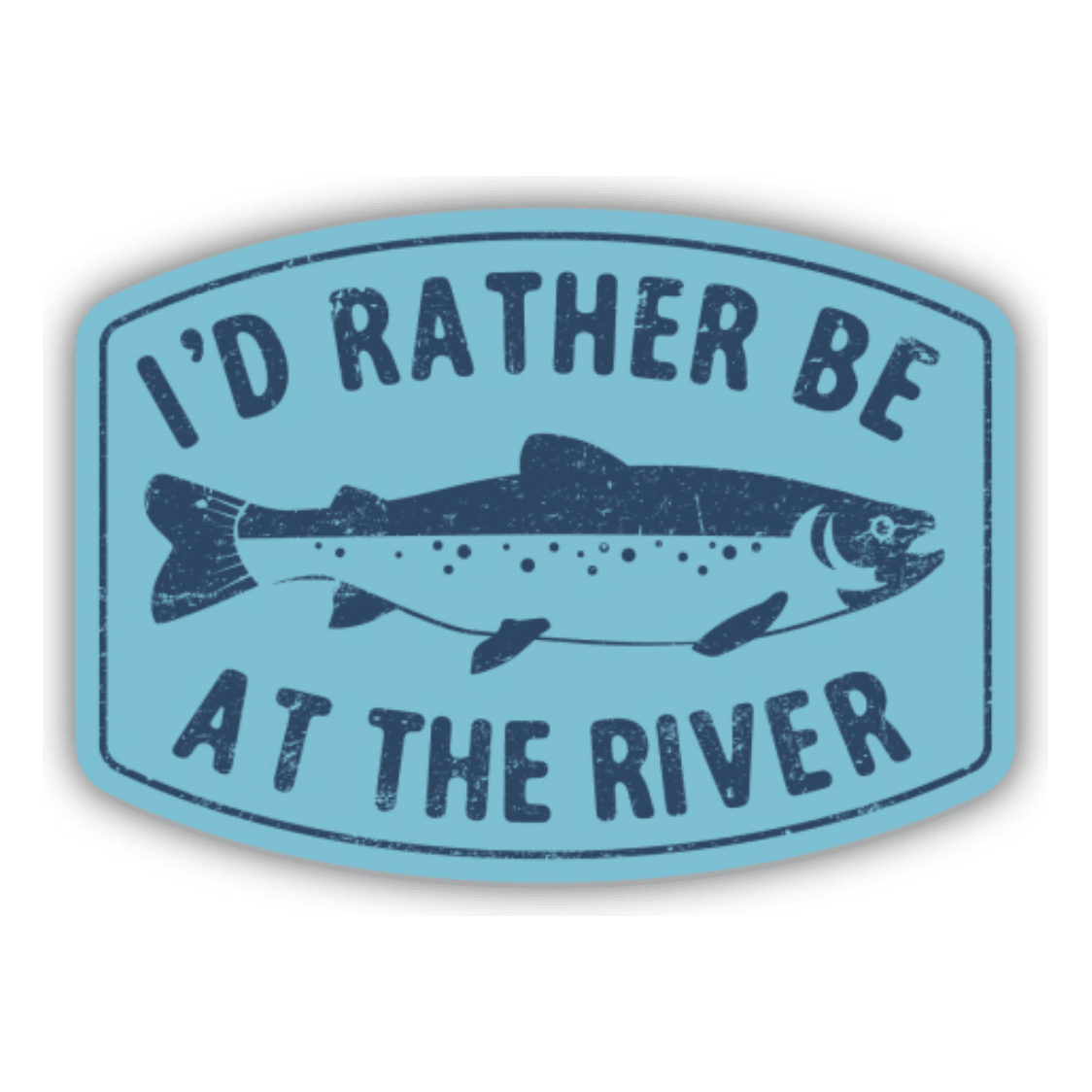 I'd Rather be at the River Sticker - White Farmhouse Flowers