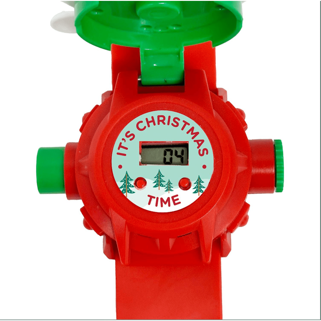 It's Christmas Time Santa Digital Watch with Projector - White Farmhouse Flowers