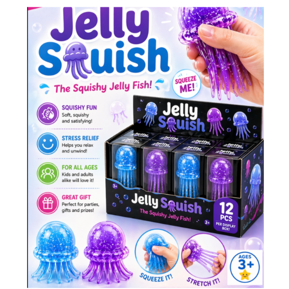 Jelly Fish Squishy Toy - White Farmhouse Flowers
