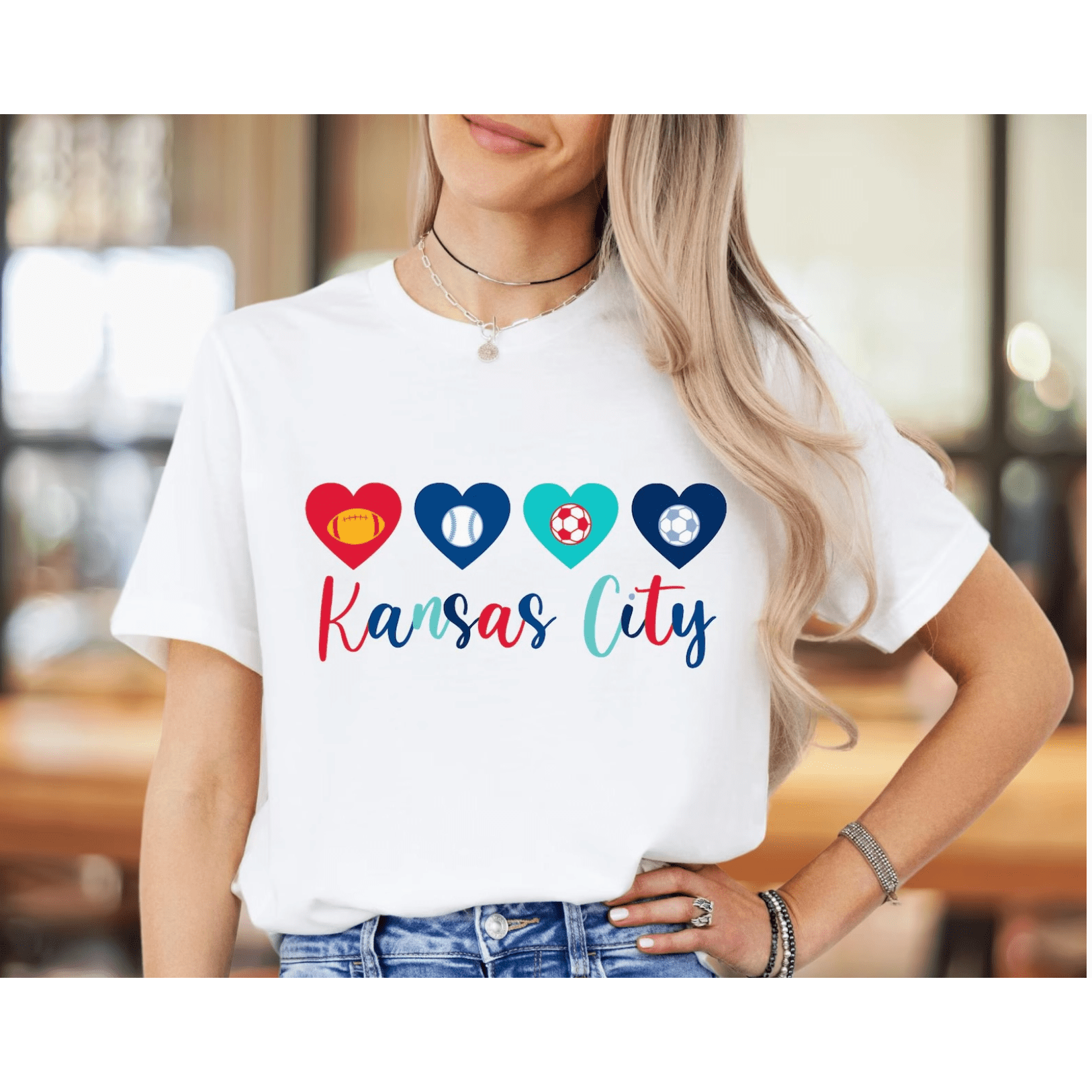 Kansas City All Sports T-Shirt - White Farmhouse Flowers