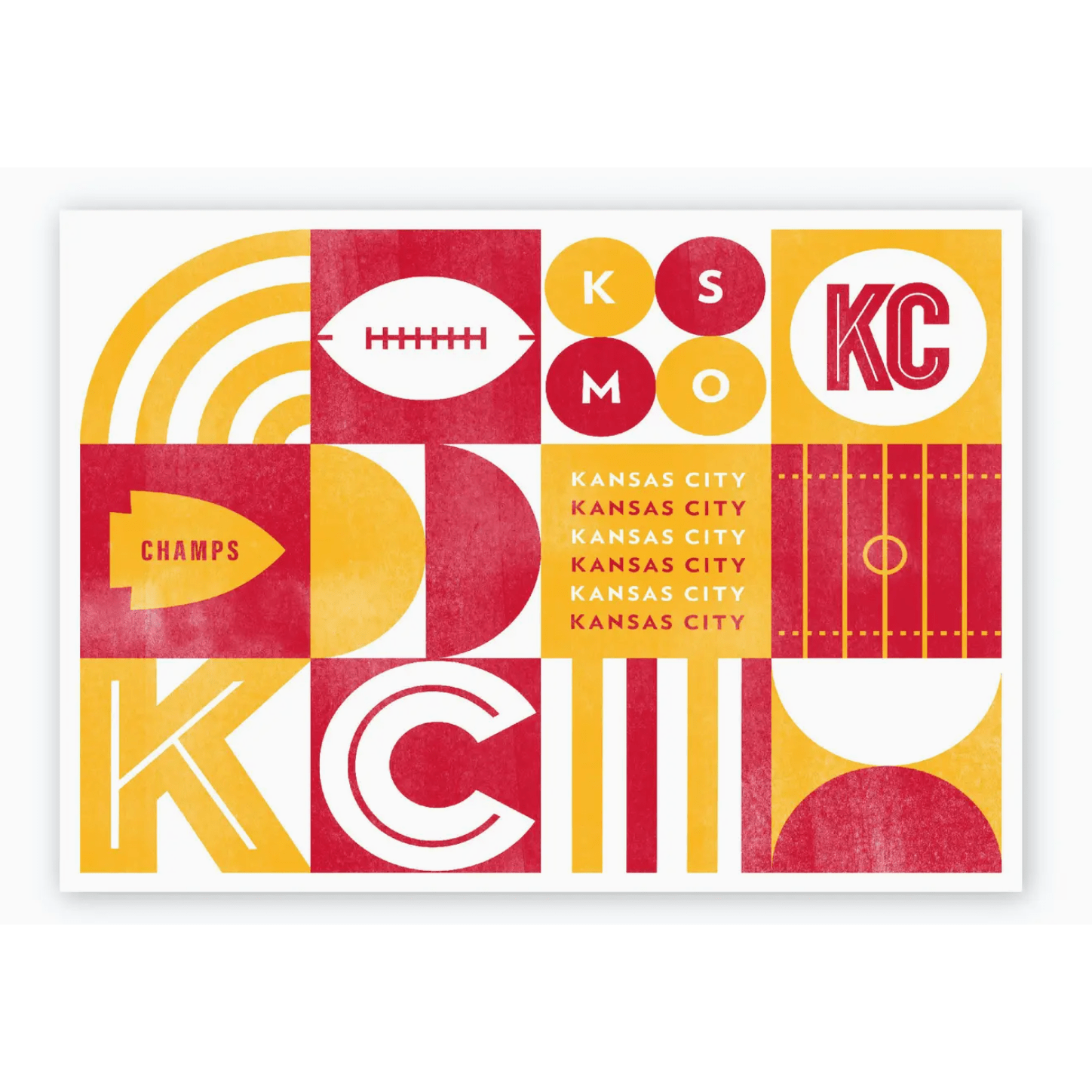 Kansas City Grid - Chiefs Postcard - White Farmhouse Flowers