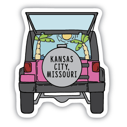 Kansas City Jeep Sticker - White Farmhouse Flowers