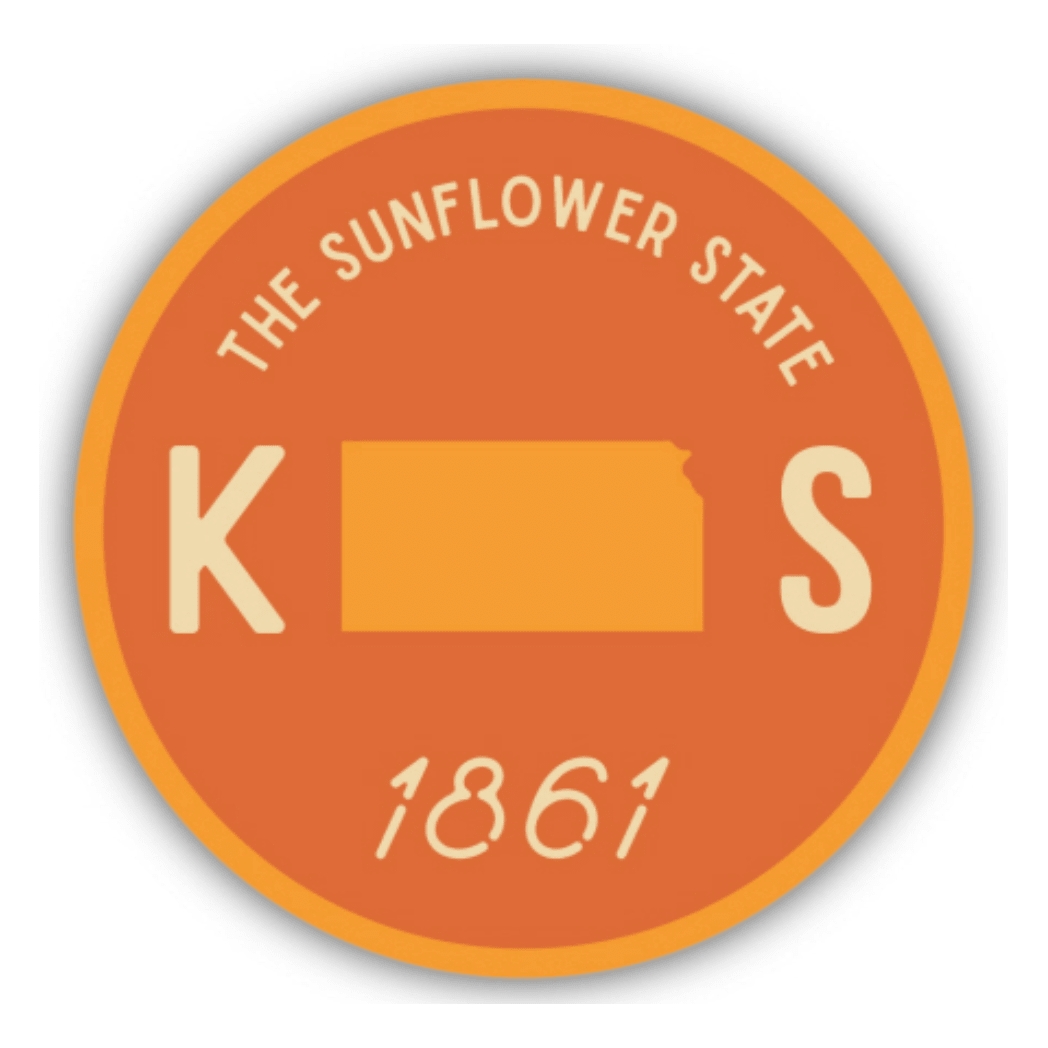 Kansas The Sunflower State Sticker - White Farmhouse Flowers