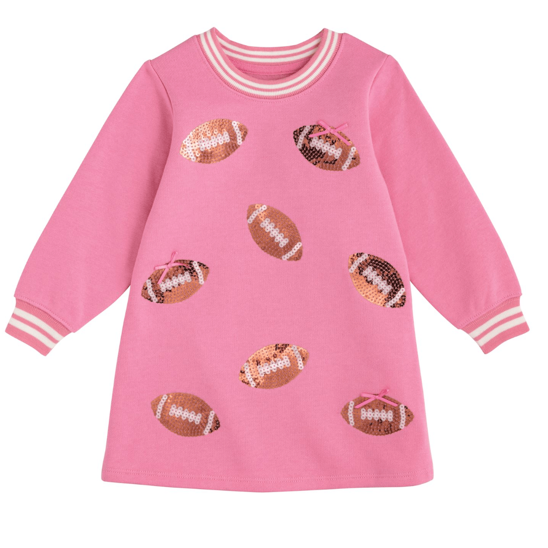 Kids Football Sequin Dress - White Farmhouse Flowers