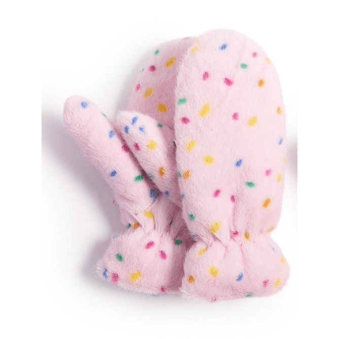 Kids Sprinkles Super Soft Faux Fur Mittens - White Farmhouse Flowers