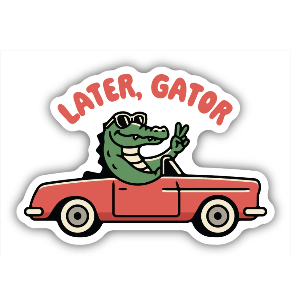 Later Gator Convertible Sticker - White Farmhouse Flowers