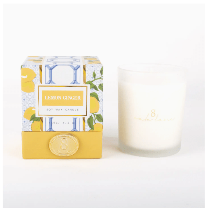 Lemon Ginger Boxed Candle - White Farmhouse Flowers