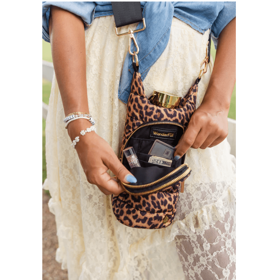 Leopard Print HydroBag - White Farmhouse Flowers