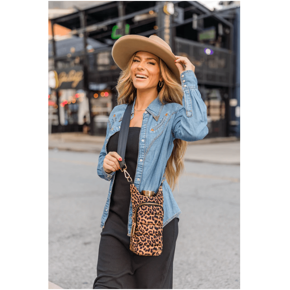 Leopard Print HydroBag - White Farmhouse Flowers