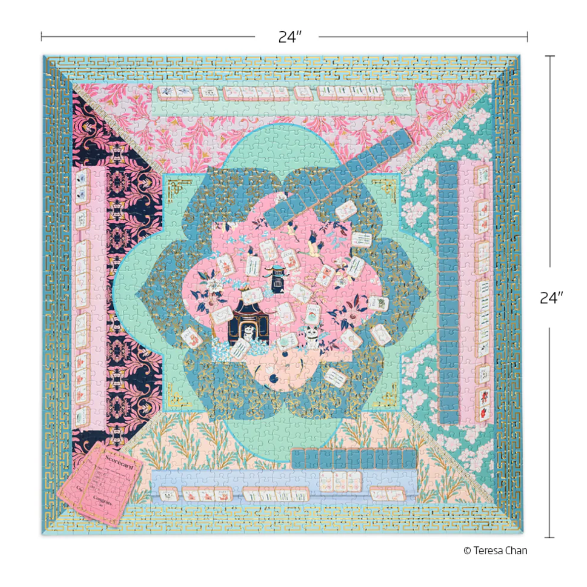 Let's Play Mahjong Puzzle - White Farmhouse Flowers