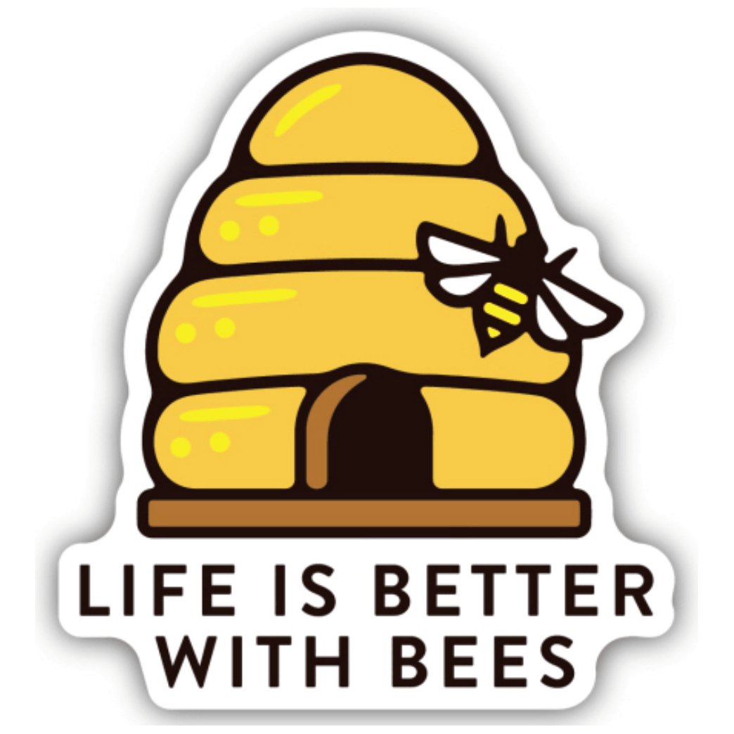 Life is Better with Bees Sticker - White Farmhouse Flowers
