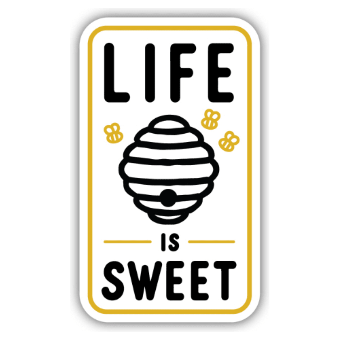 Life is Sweet Beehive Sticker - White Farmhouse Flowers