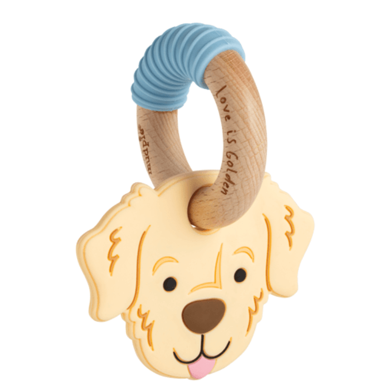 Light Golden Retriever Teether - White Farmhouse Flowers