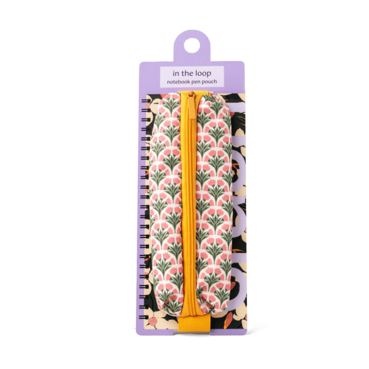 Loop Notebook Pen Pouch - White Farmhouse Flowers