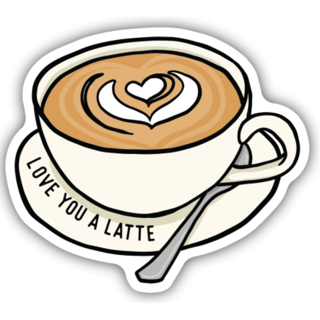 Love You A Latte Sticker - White Farmhouse Flowers