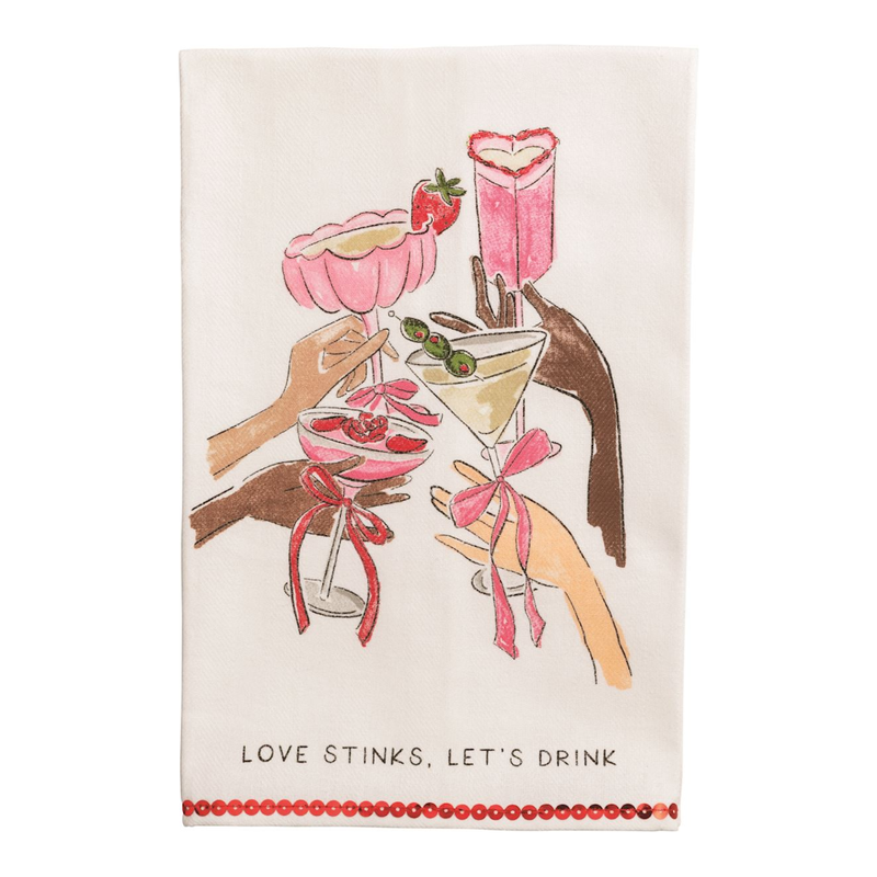 Love Stinks Let's Drink Tea Towel