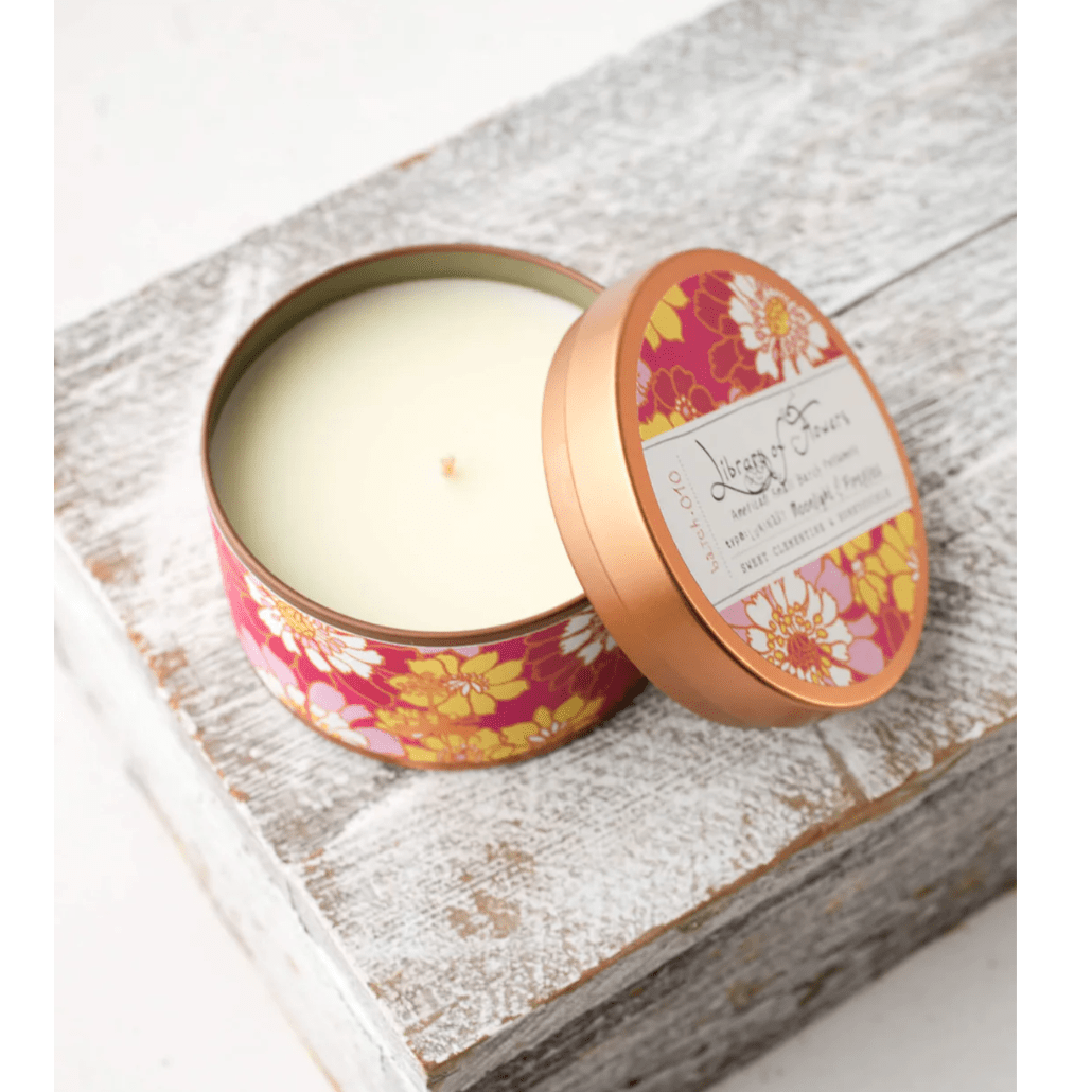 Magenta and Yellow Floral Candle - White Farmhouse Flowers