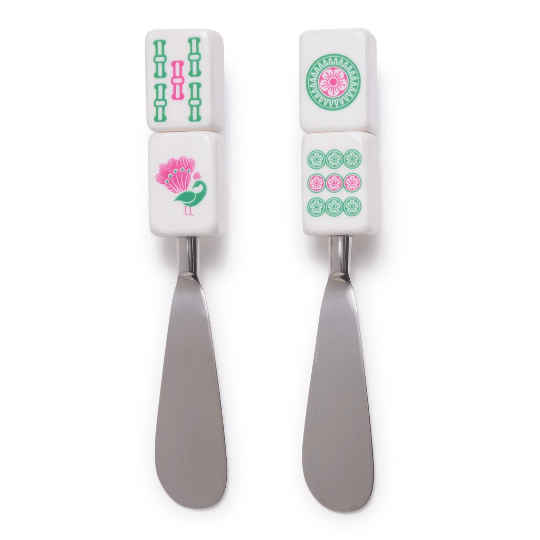 Mahjong Spreaders - White Farmhouse Flowers