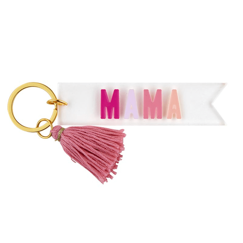 Mama Acrylic Keychain - White Farmhouse Flowers
