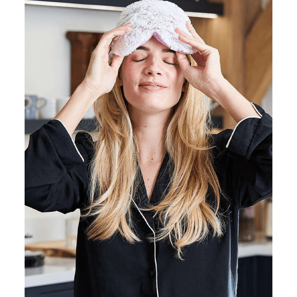 Marshmallow Lavender Warmies Eye Mask V2 - White Farmhouse Flowers