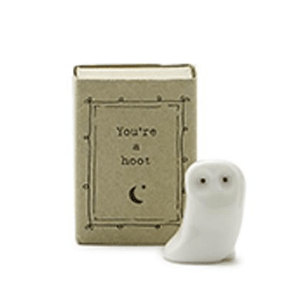 Matchbox Animal in Gift Box with Saying - White Farmhouse Flowers