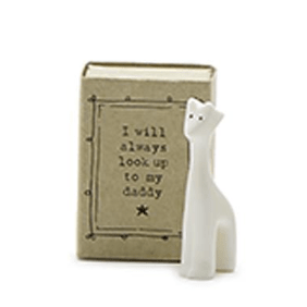 Matchbox Animal in Gift Box with Saying - White Farmhouse Flowers